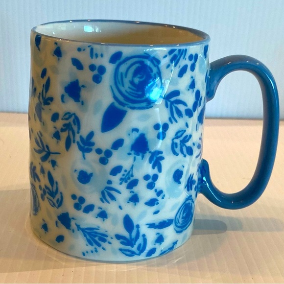 Blue Flowers Coffee Tea Mug Cup 14 Oz By 10 Strawberry Street Bella Floral - Picture 1 of 11